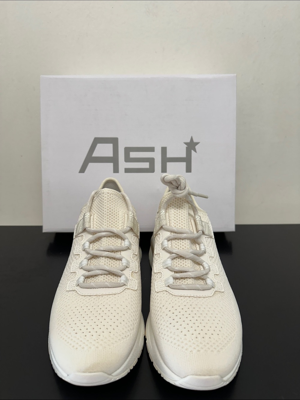 NIB ASH Woman Ivory Knit Casual Sneakers